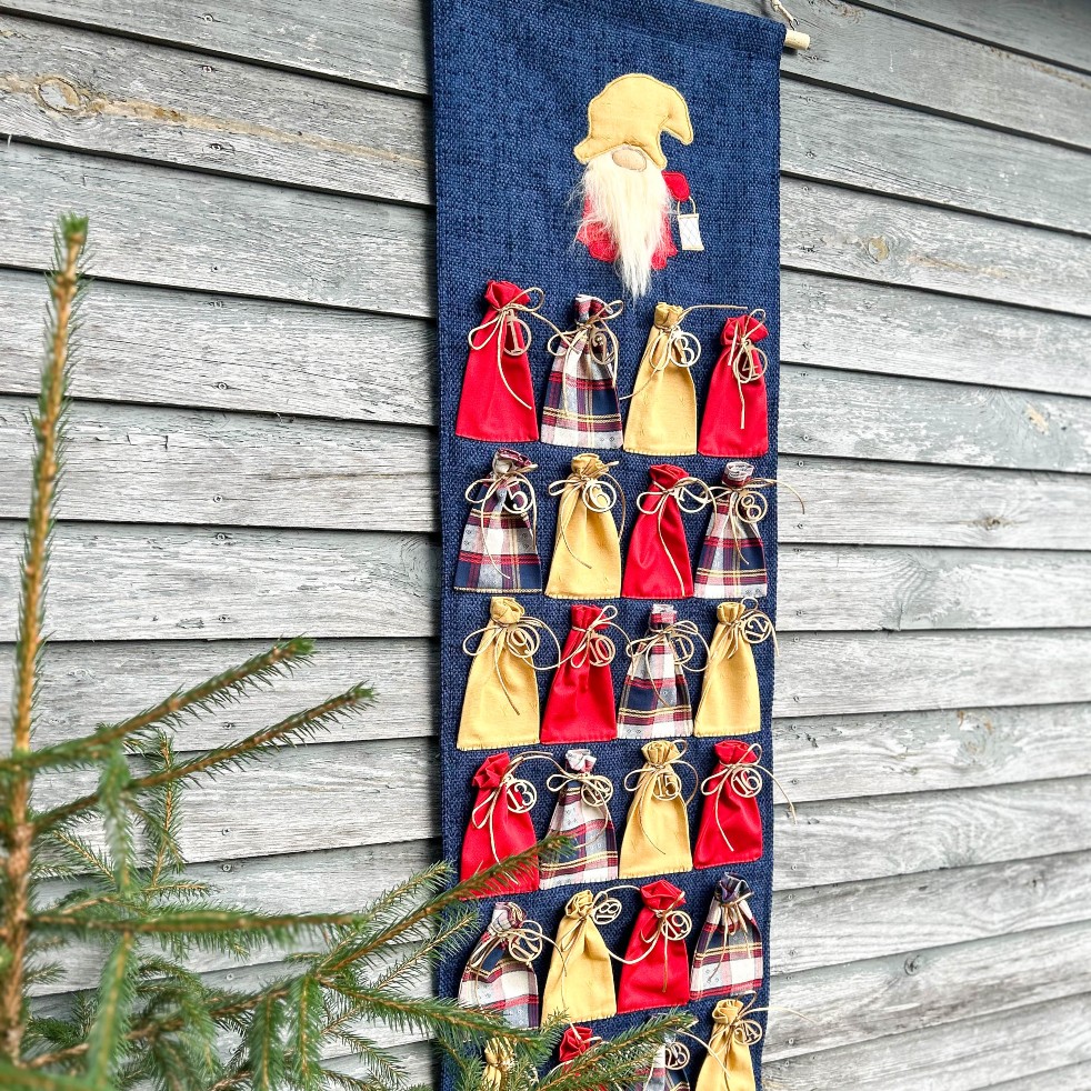 Mėlynas daugkartinis advento kalendorius